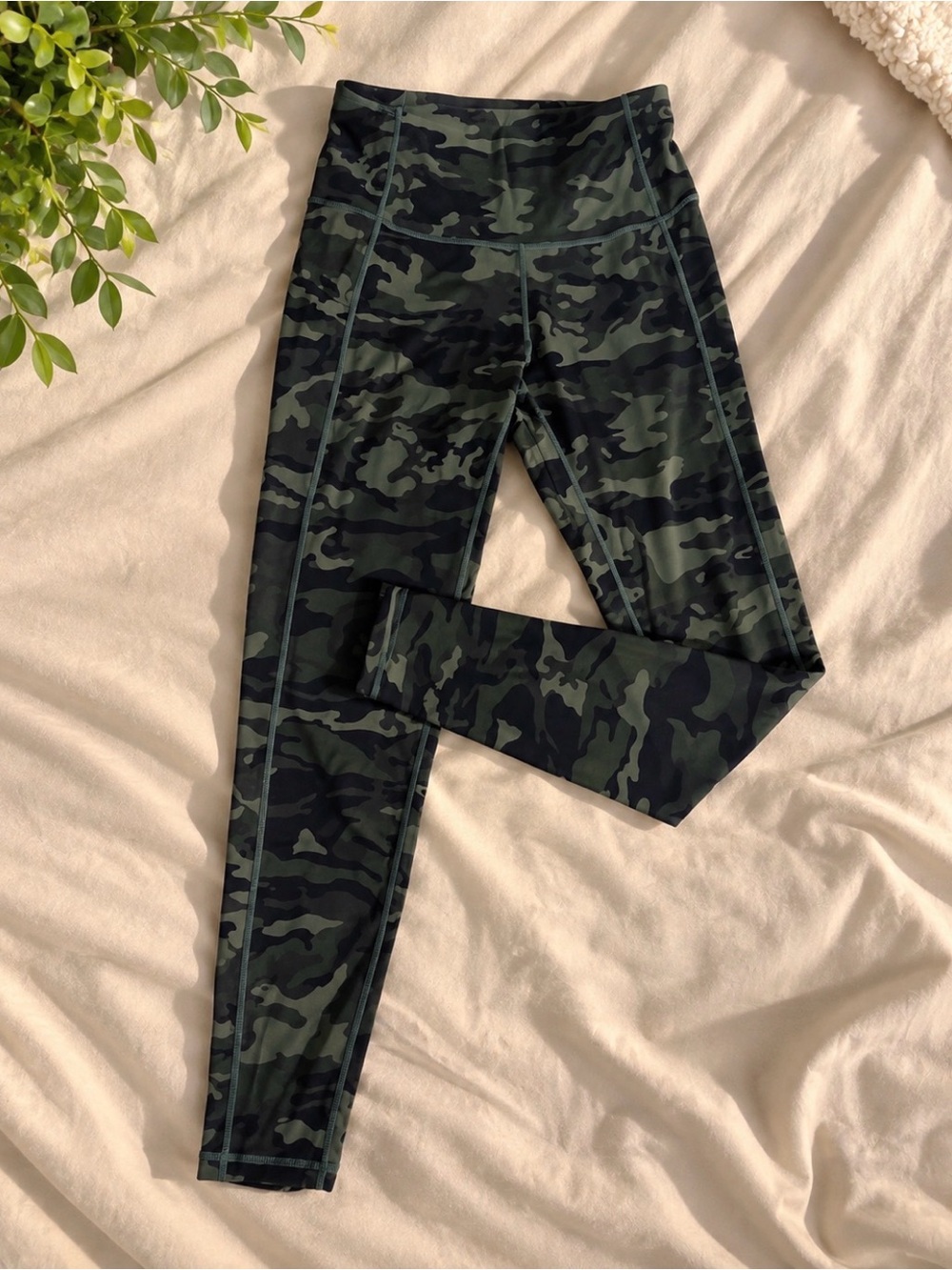 Womens Camo Active Leggings - Green